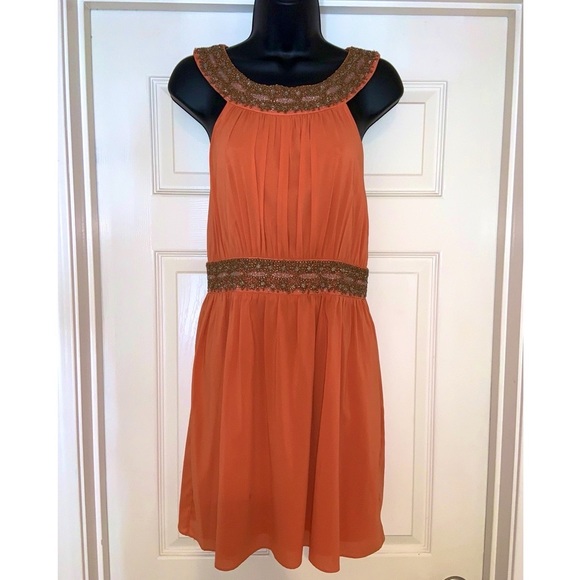 Alice & Olivia Orange Sheath Dress - Picture 1 of 15